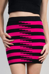 Black Pink Mini Skirt