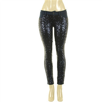 Navy Blue Sequin Pants