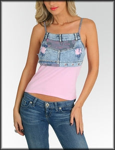 Denim Pink Tank Top